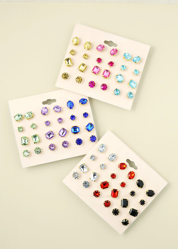 12-Pair Multi Color Stud Earrings  JEWELRY - Shop Miss A